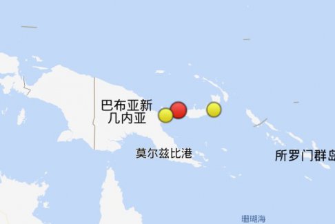 巴布亞新幾內(nèi)亞新不列顛地區(qū)發(fā)生6級地震