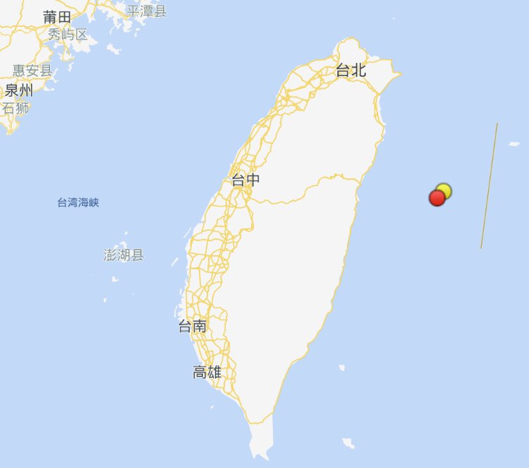臺灣省花蓮縣海域發(fā)生4.2級地震