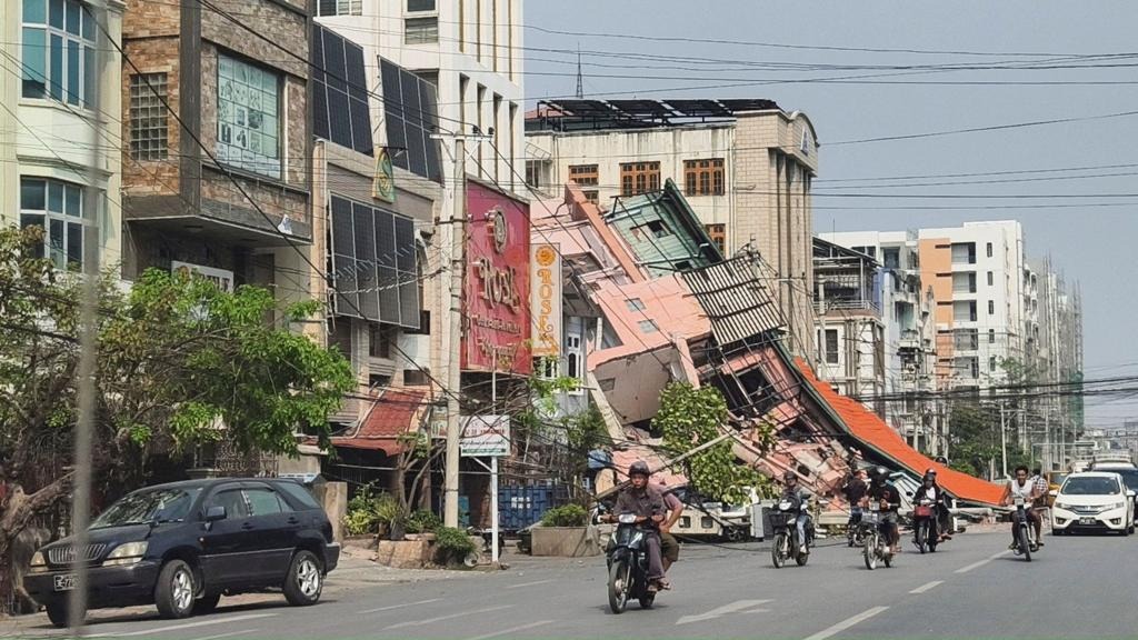 曼德勒1500多座房屋受損 死亡人數(shù)上升至1007人